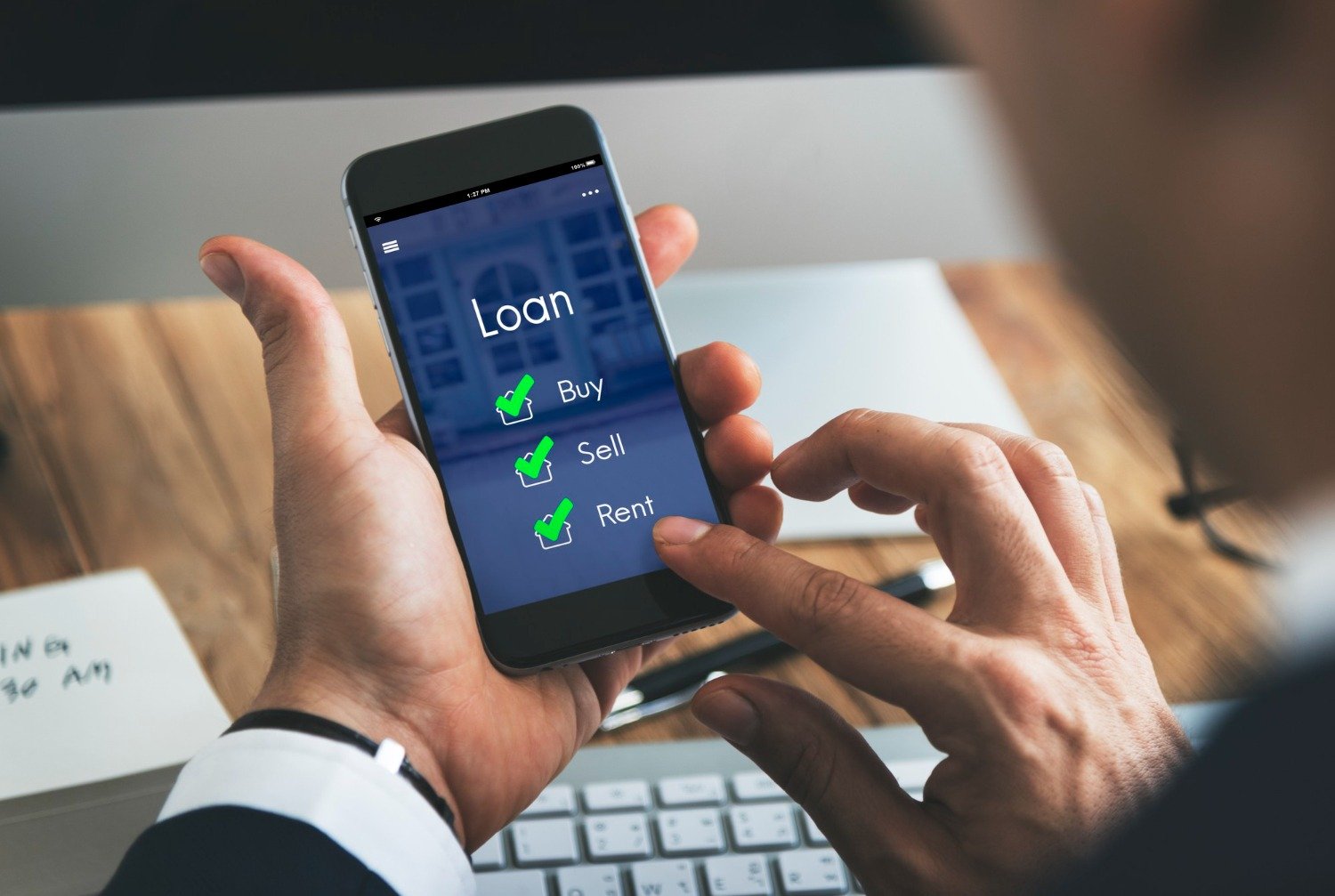Short term instant loan concept showing quick digital approval